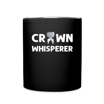 Crown Whisperer. Orthodontics Dentures - Full Colour Mug - black - Front