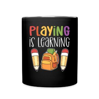 Apprenez à jouer. Enseignante de maternelle pour - Mug uni - noir - Devant