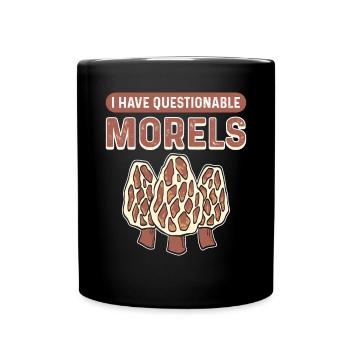 J’ai des morilles douteuses. Recherche de nourriture - Mug uni - noir - Devant