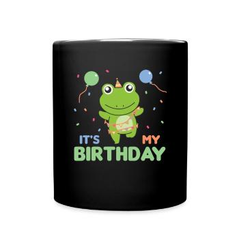 Grenouille pour l’anniversaire des enfants c’est mon anniversaire - Mug uni - noir - Devant