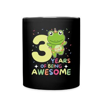 Grenouille pour 3ème anniversaire Enfants de trois ans - Mug uni - noir - Devant