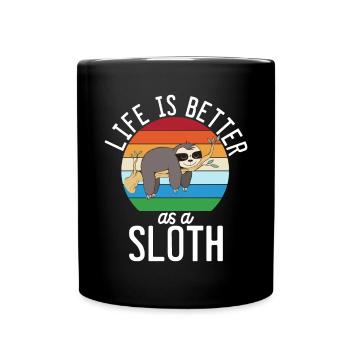 Faultier Liebhaber Faultier Geschenk - Tasse einfarbig - Schwarz - Vorne