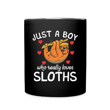 Faultier Liebhaber Faultier Geschenk - Tasse einfarbig - Schwarz - Vorne