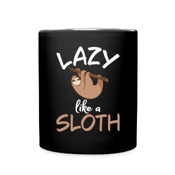 Faultier Liebhaber Faultier Geschenk - Tasse einfarbig - Schwarz - Vorne