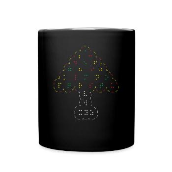 Weihnachtsbaum Ugly Christmas Blindenschrift - Tasse einfarbig - Schwarz - Vorne