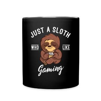 Faultier Liebhaber Faultier Geschenk - Tasse einfarbig - Schwarz - Vorne