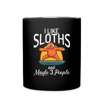 Faultier Liebhaber Faultier Geschenk - Tasse einfarbig - Schwarz - Vorne