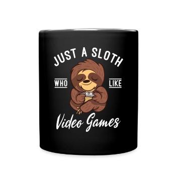Faultier Liebhaber Faultier Geschenk - Tasse einfarbig - Schwarz - Vorne