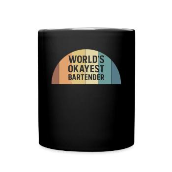Worlds Okayest Barman Chemise Cadeau Barman - Mug uni - noir - Devant