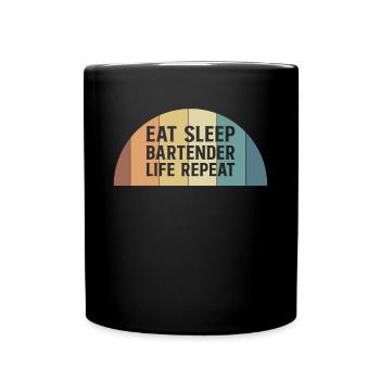 Eat Sleep Barman Life Repeat Shirt - Mug uni - noir - Devant