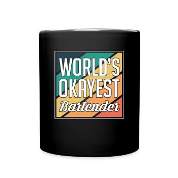 Worlds Okayest Barman Shirt Bartender Cadeau - Mug uni - noir - Devant