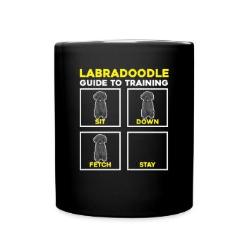 Labradoodle Hund - Tasse einfarbig - Schwarz - Vorne