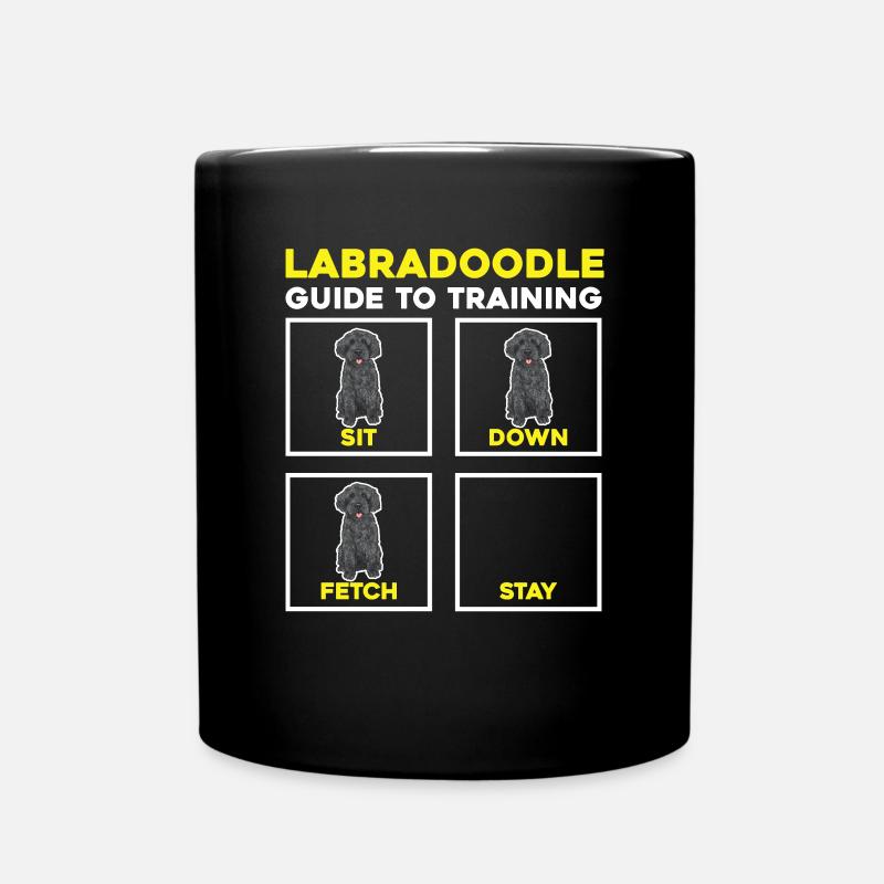 Labradoodle Hund - Tasse einfarbig - Schwarz