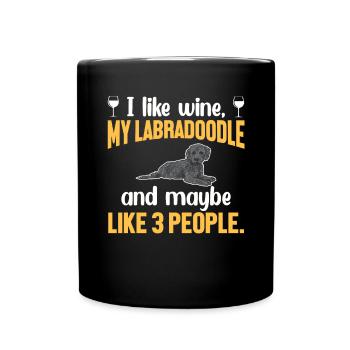Labradoodle Hund - Tasse einfarbig - Schwarz - Vorne