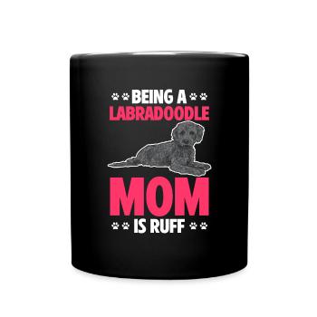 Labradoodle Hund - Tasse einfarbig - Schwarz - Vorne