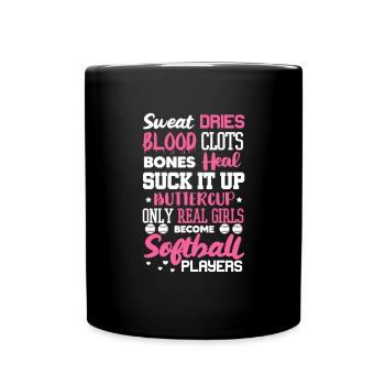Softball Spieler Baseball Sport Pitcher Geschenk - Tasse einfarbig - Schwarz - Vorne