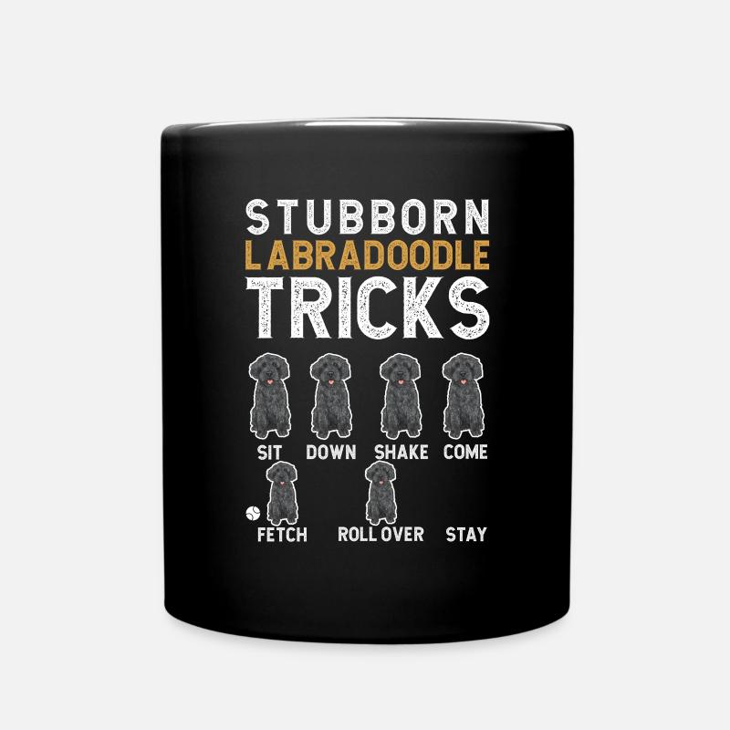 Labradoodle Hund - Tasse einfarbig - Schwarz