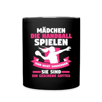 Handballspieler Handballer Handballverein Handball - Tasse einfarbig - Schwarz - Vorne