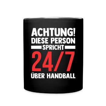 Handballspieler Handballer Handballverein Handball - Tasse einfarbig - Schwarz - Vorne