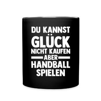 Handballspieler Handballer Handballverein Handball - Tasse einfarbig - Schwarz - Vorne