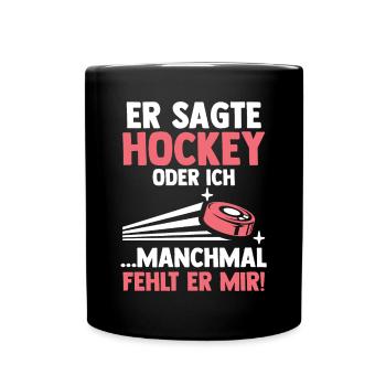 Eishockey Hockeyspieler Hockey - Tasse einfarbig - Schwarz - Vorne