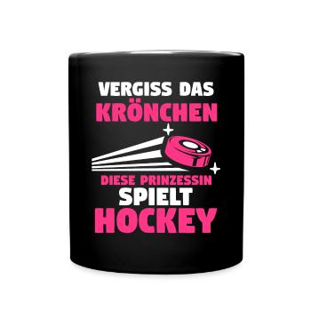 Eishockey Hockeyspieler Prinzessin Hockey - Tasse einfarbig - Schwarz - Vorne
