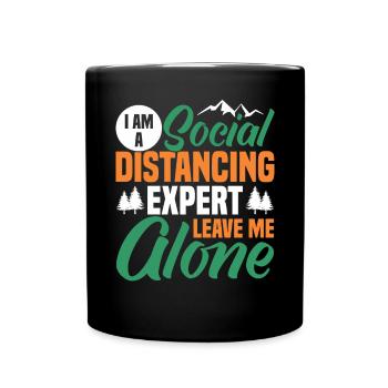 I am a social expert - Full Colour Mug - black - Front