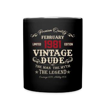 Février 1981 Cadeau d’anniversaire vintage - Mug uni - noir - Devant