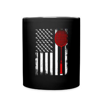 Patriotischer Badmintonspieler - Tasse einfarbig - Schwarz - Vorne