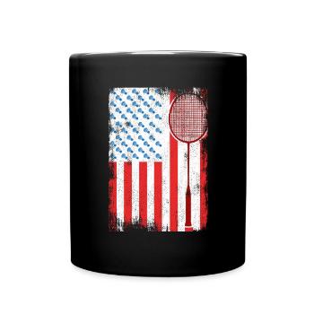 July 4 Badminton - Full Colour Mug - black - Front