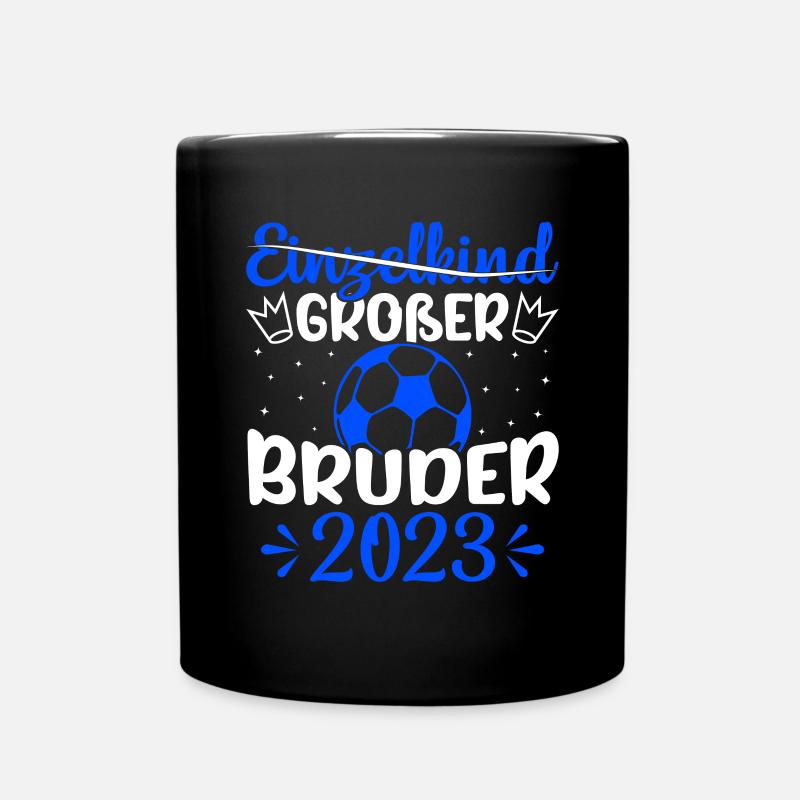 Jungen Ich werde Großer Bruder 2023 Geburt Spruch - Tasse einfarbig - Schwarz
