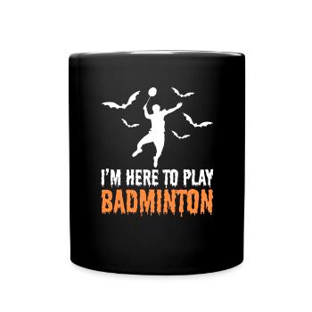 Halloween Badminton - Tasse einfarbig - Schwarz - Vorne