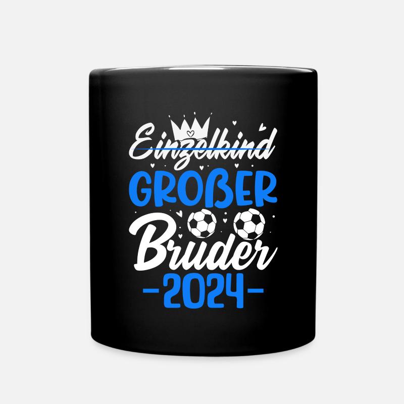 Jungen Ich werde Großer Bruder 2024 Geburt Spruch - Tasse einfarbig - Schwarz