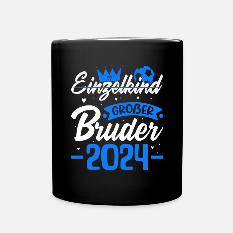 Jungen Ich werde Großer Bruder 2024 Geburt Spruch - Tasse einfarbig - Schwarz
