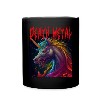 Death Metal Unicorn Pink - Full Colour Mug - black - Front