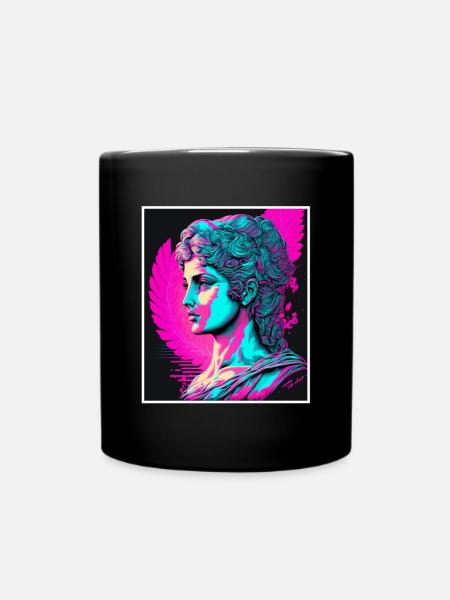 Vaporwave Griechische Mythologie Gott Neon Olymp - Tasse einfarbig - Schwarz
