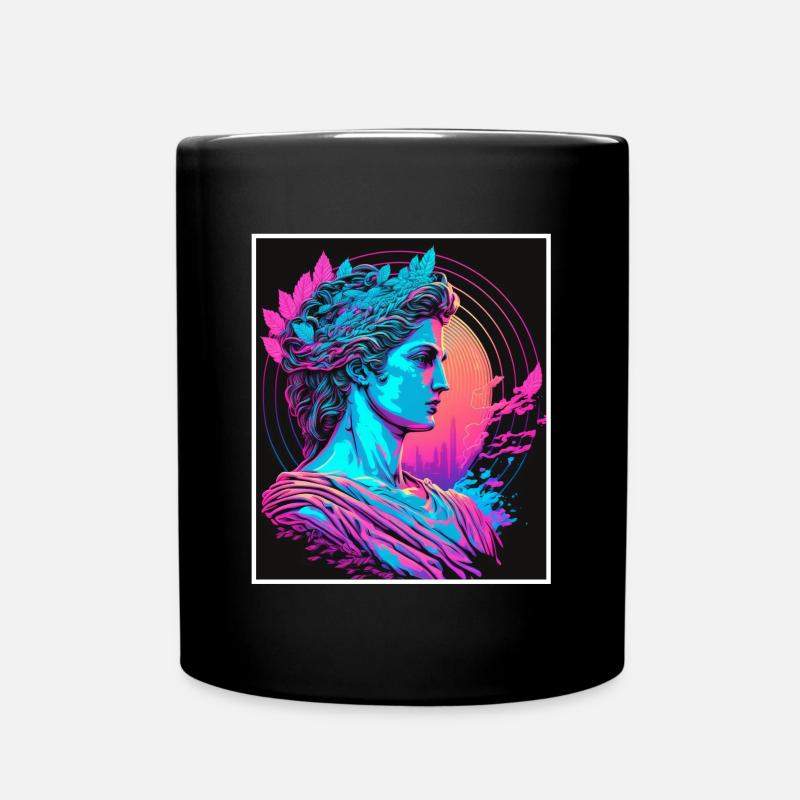 Vaporwave Griechische Mythologie Gott Neon Olymp - Tasse einfarbig - Schwarz