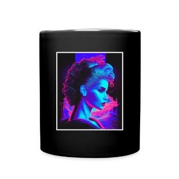 Vaporwave Griechische Mythologie Gott Neon Olymp - Tasse einfarbig - Schwarz - Vorne
