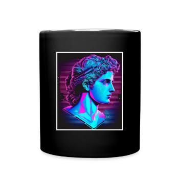 Vaporwave Griechische Mythologie Gott Neon Olymp - Tasse einfarbig - Schwarz - Vorne