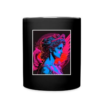 Vaporwave Griechische Mythologie Gott Neon Olymp - Tasse einfarbig - Schwarz - Vorne