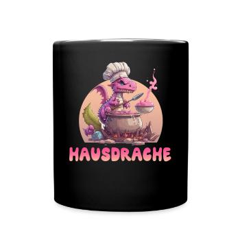 Hausdrache Hausdrachen Mutter Schwiegermama - Tasse einfarbig - Schwarz - Vorne