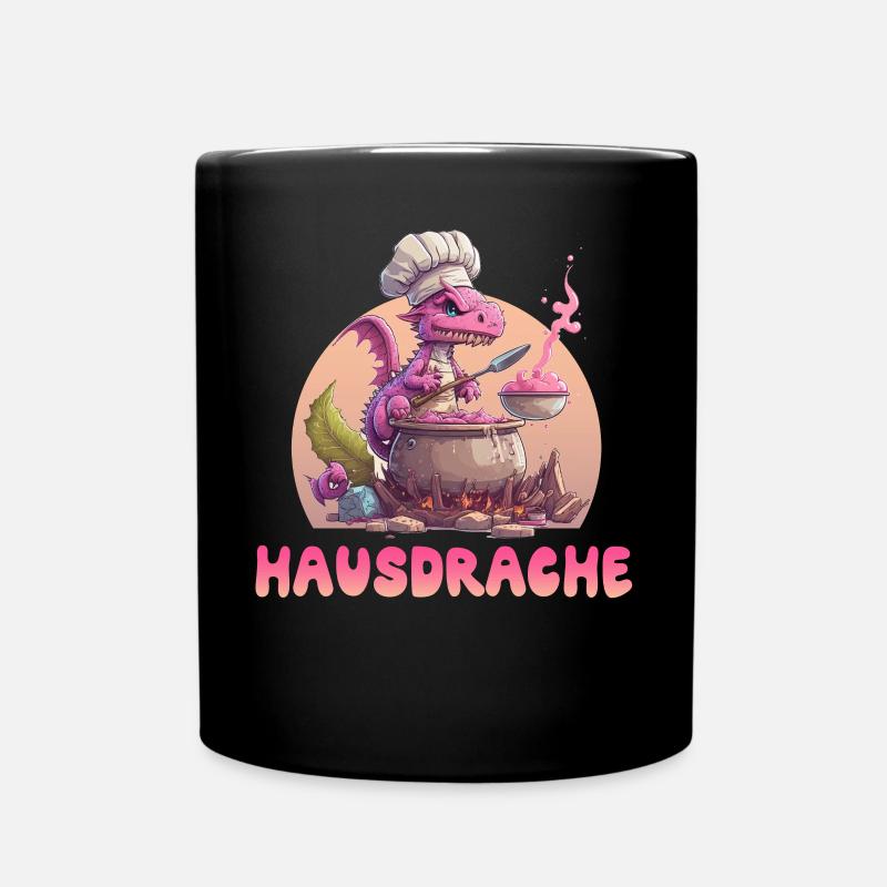 Hausdrache Hausdrachen Mutter Schwiegermama - Tasse einfarbig - Schwarz