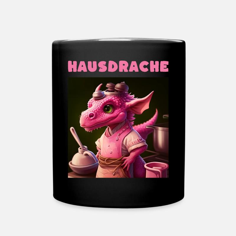 Hausdrache Hausdrachen Mutter Schwiegermama - Tasse einfarbig - Schwarz