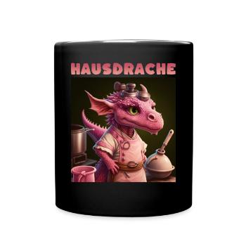 Hausdrache Hausdrachen Mutter Schwiegermama - Tasse einfarbig - Schwarz - Vorne