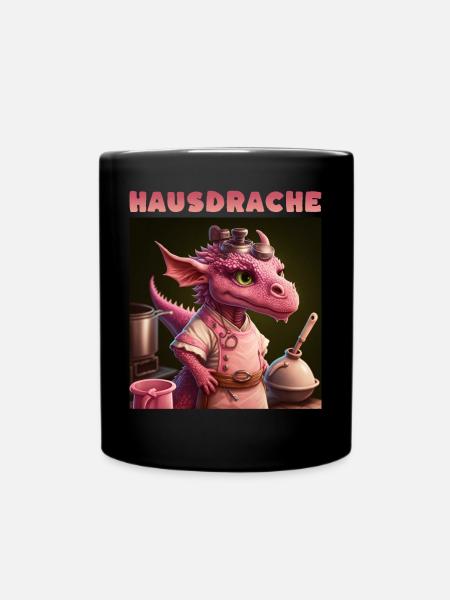 Hausdrache Hausdrachen Mutter Schwiegermama - Tasse einfarbig - Schwarz
