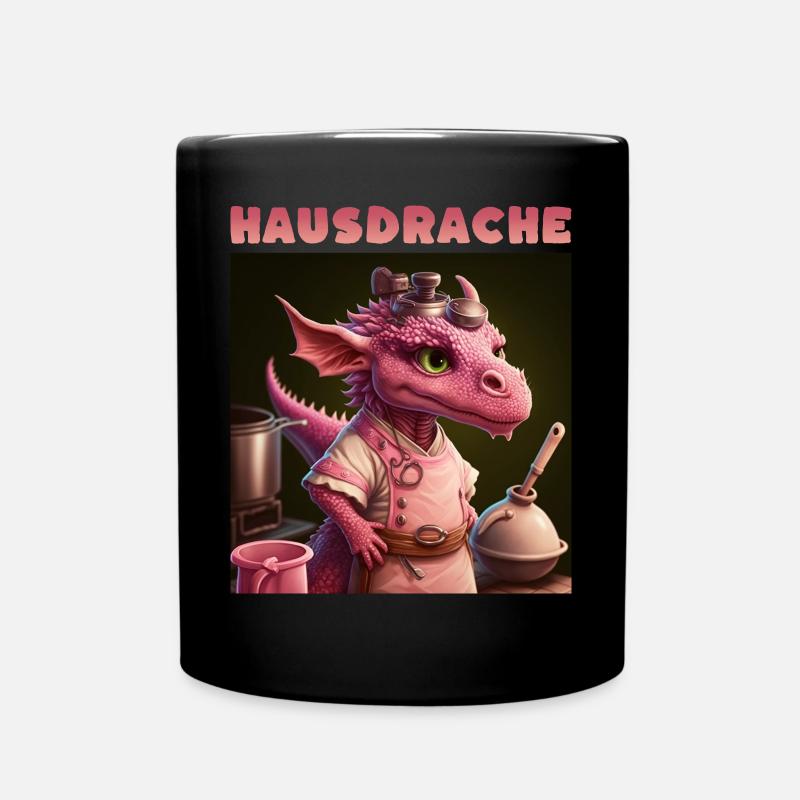 Hausdrache Hausdrachen Mutter Schwiegermama - Tasse einfarbig - Schwarz