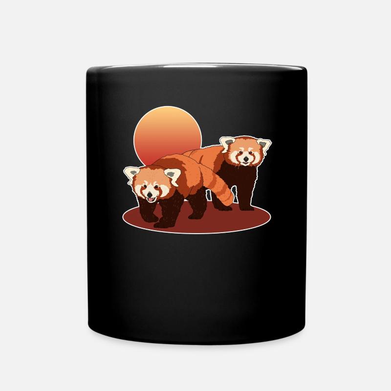 Panda roux | Pandas roux Panda Rouge Cadeau - Mug uni - noir