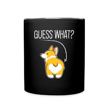 Guess what? Corgi butt Funny Welsh Corgi Costume D - Full Colour Mug - black - Front