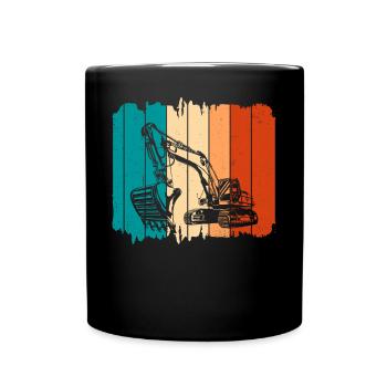 Excavatrice - Mug uni - noir - Devant