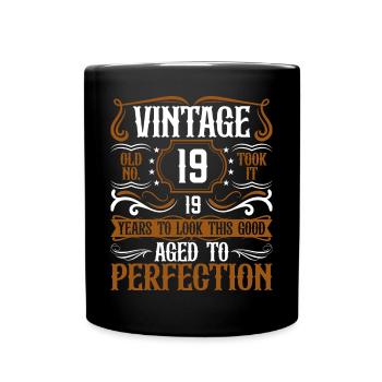 19th Birthday Vintage Retro - Full Colour Mug - black - Front